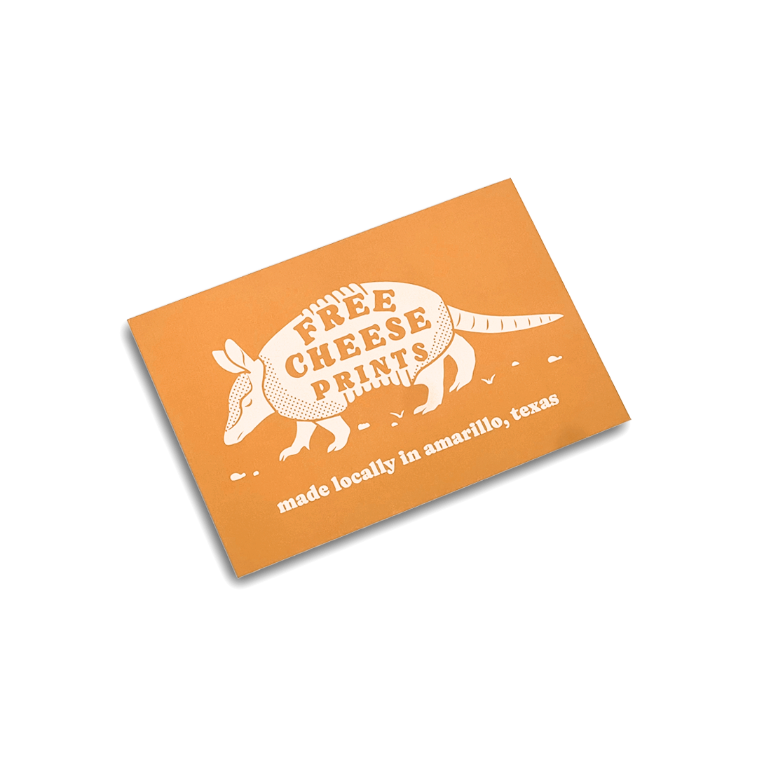 Free Cheese Prints Armadillo Postcard