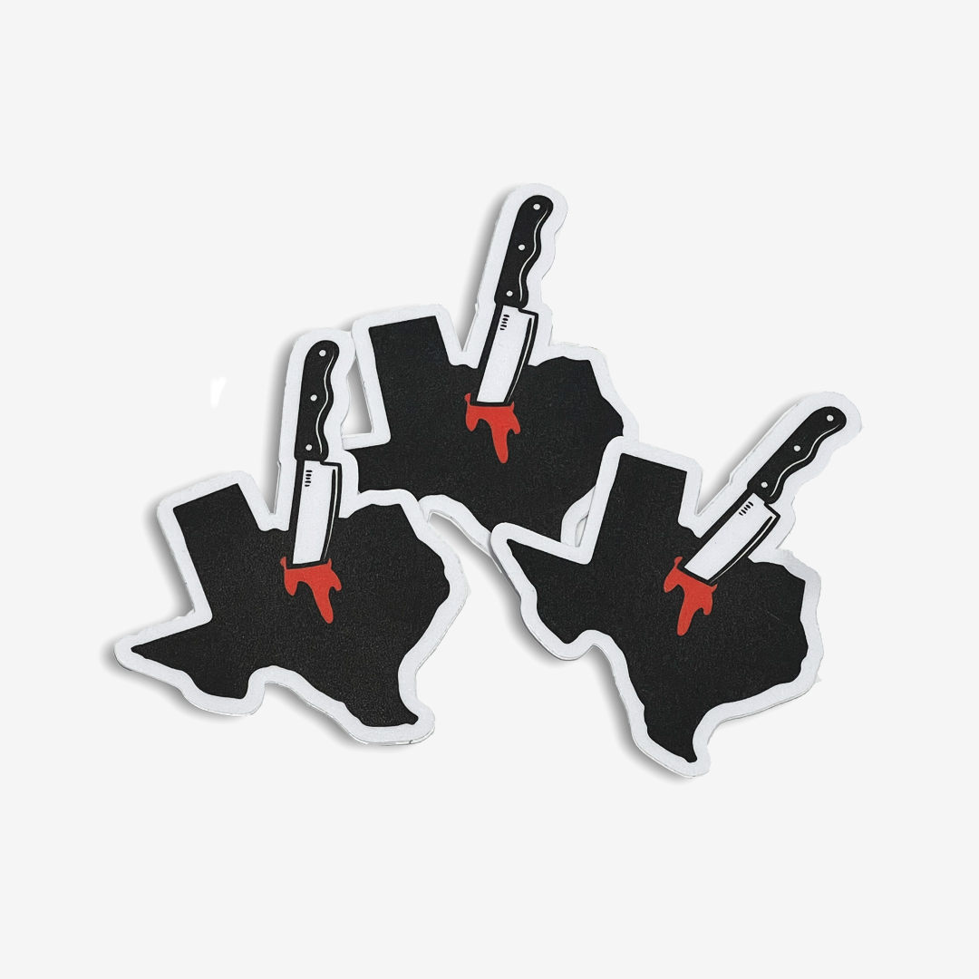 Texas Sized Knife Halloween Sticker