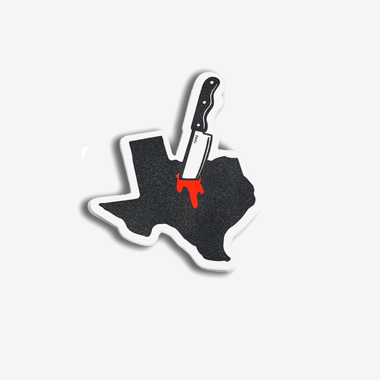 Texas Sized Knife Halloween Sticker